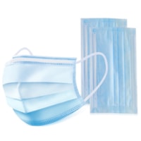 Globe Commercial Products 3-Ply Disposable Masks, Children's Size, ASTM 2 Certified, Blue, Box of 50