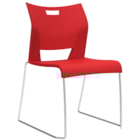 Global Duet Armless Stacking Chair, Scarlet Red