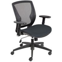 Fauteuil inclinable à dossier moyen Stradic Offices to Go, siège en tissu Quilt gris foncé/dossier en filet noir