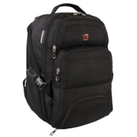 SwissGear Tablet and Laptop Backpack with Charger Pocket, Black, Fits Laptops up to 17.3" (SWA1456R)