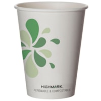 Gobelets de 12 oz pour boisson chaude compostables Highmark®, blanc, emb. de 50