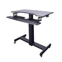 Rocelco 40" Wide Mobile Sit-to-Stand Desk, Black