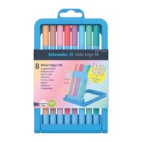 Schneider Slider Edge Pastel Ballpoint Pens, Assorted Pastel Colours, Extra Broad, Pack of 8