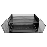 Winnable - Trieur de bureau en treillis avec Compartiments horizontaux aux deux extrémités, noir