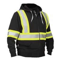 Forcefield Black Safety Hoodie with Attached Hood, Large
