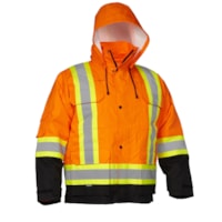 Forcefield 4-in-1 Hi Vis Orange Safety Parka, Large