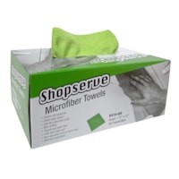 Hospeco MicroWorks Shopserve Microfibre Towels in Dispensing Box, Green, Box of 50, Case of 6 Boxes