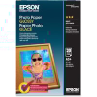Epson - Papier photo - 89 Luminosité - Super B - 13 po (330,20 mm) x 19 po (482,60 mm) - 52 lb (23586,80 g) Poids de Base - Semi-lustré - Blanc - 20 / emballage