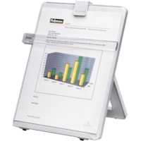 Porte-copies Fellowes - hauteur de 11,25 po (285,75 mm) x largeur de 10,13 po (257,30 mm) x profondeur de 7,38 po (187,45 mm) - Platinum - Plastique