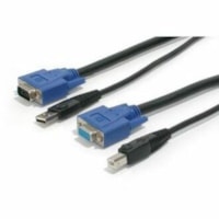 StarTech.com 15 ft 2-in-1 Universal USB KVM Cable - KVM Cable - 15 ft - 1 x Type B, 1 x D-Sub (HD-15), 1 x Type A, 1 x D-Sub (HD-15) - KVM Switch Cable External - Connect VGA and USB-equipped computers to a KVM Switch using a single cable - 15ft kvm cable - 15ft usb kvm cable - 15ft kvm switch cable