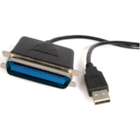 StarTech.com Parallel Printer Adapter - USB - Parallel - 6 ft - 6 ft (1.83 m) Parallel/USB Data Transfer Cable for Printer, PC, Computer - First End: 1 x 36-pin Centronics - Male - Second End: 1 x 4-pin USB 2.0 Type A - Male - Black - 1 Each