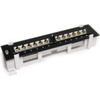 StarTech.com Network Pièce pour panneau PANEL4512 - 12 x RJ-45 - 12 Port(s) - 12 x RJ-45 - 1U Haut - Fixation Murale