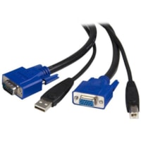 Câble KVM (clavier, vidéo, souris) SVUSB2N1_6 6 pi (1,83 m) - 1 chaque StarTech.com - 6 pi (1,83 m) Câble KVM (clavier, vidéo, souris) pour Commutateur KVM - Noir - 1 chaque