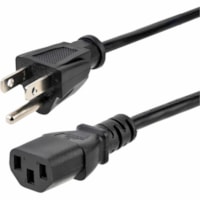 StarTech.com 6ft 1(1.8m) Computer Power Cord, NEMA 5-15P to C13, 10A 125V, 18AWG, Black Replacement AC PC Power Cord, TV/Monitor Power Cable - 6ft (1.8m) 18AWG flexible computer power cord w/ NEMA 5-15P and IEC 60320 C13 connectors; Rated for 125V 10A; UL listed (UL62/UL817); Fully molded ends; 100%