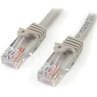 StarTech.com 10 ft Gray Snagless Cat5e UTP Patch Cable - Category 5e - 10 ft - 1 x RJ-45 Male Network - 1 x RJ-45 Male Network - Gray