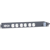 Bloc multiprises Tripp Lite by Eaton - NEMA 5-15P - 12 x NEMA 5-15R - 15 pi (4,57 m) Cordon - 15 A Courant - 120 V AC Voltage - Montable en rack - Noir, Blanc