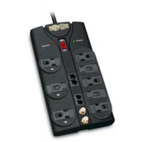 Tripp Lite by Eaton 8-Outlet TV/Modem Surge Protector - 8 x NEMA 5-15R - 1.80 kVA - 3240 J - 120 V AC Input - 120 V AC Output - Fax/Modem/Phone, Network, Cable TV/Satellite - 10 ft (3.05 m)