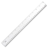 Westcott Shatter-proof Ruler - 12" (304.80 mm) Length x 1" (25.40 mm) Width - 1/16 Graduations - Metric, Imperial Measuring System - Plastic - Clear - 1 Each