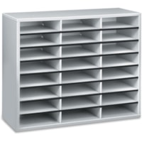 Fellowes 24-Compartment Sorter Literature Organizer - 24 Compartment(s) - Compartment Size : 2.50" (63.50 mm) x 9" (228.60 mm) x 11.63" (295.27 mm) - 23.4" (595.38 mm) Height x 29" (736.60 mm) Width x 11.9" (301.75 mm) Depth - Corrugated - Melamine - Dove Gray - Fiberboard, Wood - 1 Each