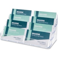 Deflecto Business Card Holder - 0.38" (9.53 mm) Height x 7.88" (200.03 mm) Width x 3.50" (88.90 mm) Depth - Acrylic - Clear - 1 Each