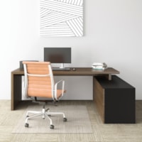 Deflecto - Dessous de chaise EconoMat - Sol moquetté - longueur de tapis 60 po (1524 mm) x largeur de tapis 46 po (1168,40 mm) - Vinyle - clair - 1 chaque