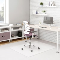 Deflecto - DuraMat pour tapis - Sol moquetté - longueur de tapis 60 po (1524 mm) x largeur de tapis 46 po (1168,40 mm) - Vinyle - clair - 1 chaque