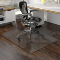 Deflecto - Dessous de siège EconoMat - Sol sans tapis - longueur de tapis 53 po (1346,20 mm) x largeur de tapis 45 po (1143 mm) - longueur de lèvre 12 po (304,80 mm) x largeur de lèvre 25 po (635 mm) - Vinyle - clair - 1 chaque