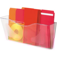 Deflecto Euro-Style DocuPocket - 1 Pocket(s) - 6.6" (168.28 mm) Height x 15" (381 mm) Width x 4" (101.60 mm) Depth - Clear - Plastic - 1 Each