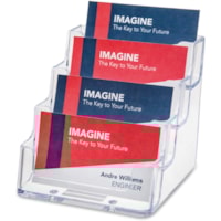 Deflecto - Porte-cartes professionnelles - hauteur de 3,75 po (95,25 mm) x largeur de 3,94 po (100,01 mm) x profondeur de 3,50 po (88,90 mm) - Acrylique - clair - 1 chaque