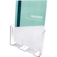 Deflecto Single Compartment DocuHolder - 1 Pocket(s) - 10.8" (273.05 mm) Height x 9.3" (234.95 mm) Width x 3.8" (95.25 mm) Depth - Desktop - Magazine Size - Clear - Plastic - 1 Each