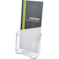 Deflecto Single Compartment DocuHolder - 1 Pocket(s) - 7.8" (196.85 mm) Height x 4.4" (111.13 mm) Width x 3.3" (82.55 mm) Depth - Desktop - Clear - Plastic - 1 Each