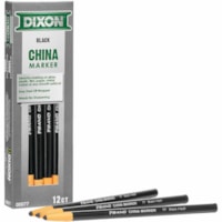 Dixon Industrial Phano Nontoxic China Markers - Black Lead - Black Barrel - 1 Each