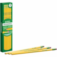 Ticonderoga Wood-Cased Pencils - Black Lead - 2HB - Yellow Barrel - 1 Dozen