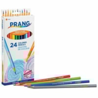 Prang Colored Pencils - 3.3 mm (0.13") Assorted Lead - Assorted Barrel - 24 / Set