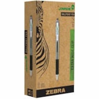 Zebra Pen Eco Jimnie Clip Retractable Ballpoint Pens - 1 mm (0.04") Medium Pen Point - Refillable - Retractable - Black Ink - Smoke Barrel - 1 Each