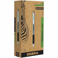Zebra Pen Eco Jimnie Clip Retractable Ballpoint Pens - 1 mm (0.04") Medium Pen Point - Refillable - Retractable - Blue Ink - Smoke Barrel - 1 Each