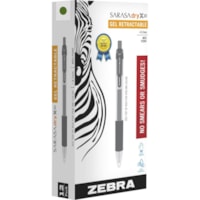 Zebra Pen SARASA dry X20 Retractable Gel Pen - 0.7 mm (0.03") Medium Pen Point - Refillable - Retractable - Forest Green Ink - Pigment-based - Translucent Barrel - 1 Box