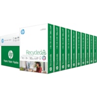 HP Papers Recycled30 Paper - White - 92 Brightness - Letter - 8 1/2" (215.90 mm) x 11" (279.40 mm) - 20 lb (9071.85 g) Basis Weight - Quick Drying, Smear Resistant - White - 500 Sheets per Ream - 10 / Carton
