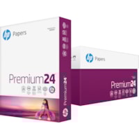 HP Papers Premium Paper - 1 Ream - White - 100 Brightness - Letter - 8 1/2" (215.90 mm) x 11" (279.40 mm) - 24 lb (10886.22 g) Basis Weight - Smooth - Double-sided, Heavyweight, Jam-free, Acid-free - White - 500 / Ream