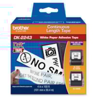Brother - DK2243 Ruban de papier continu - largeur de 4 po (101,60 mm) - Thermique directe - Blanc - Papier - 1 / boîte