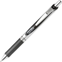 EnerGel - Stylo à encre gel liquide EnerGel RTX - 0,7 mm (0,03 po) Moyenne Pointe de stylo - Rechargeable - Rétractable - Ink Noir - A base de gel - Barrel Argenté - Métal Pointe - 1 chaque