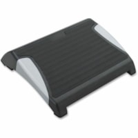 Repose-pieds RestEase 2120BL - Noir, Argenté - 1 chaque Safco - 3,25 po (82,55 mm) à 5 po (127 mm) Hauteur réglable - Noir, Argenté - 1 chaque