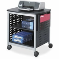 Safco - Support pour imprimante à motif de trous côté bureau Scoot - 200 lb (90718,47 g) Capacité de charge - 3 x Etagère(s) - 26,50 po (673,10 mm) Hauteur x 26,50 po (673,10 mm) Largeur x 20,50 po (520,70 mm) Profondeur - Sol - Stratifié, Thermolaqué - Acier 