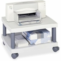 Safco - Support d'imprimante économique sous le bureau - 1 x Etagère(s) - 11,50 po (292,10 mm) Hauteur x 20 po (508 mm) Largeur x 17,50 po (444,50 mm) Profondeur - Plastique - Gris