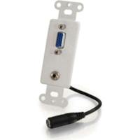C2G 2 Socket Decorative Video/Speaker Insert - Mini-phone Stereo Speakers, HD-15 VGA - White