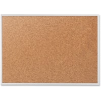 Quartet Classic Series Bulletin Board - 24" (609.60 mm) Board Height x 36" (914.40 mm) Board Width - Brown Natural Cork Surface - Heavy-gauge, Self-healing, Heavy Duty - Silver Aluminum Frame - 1 Each