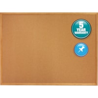 Quartet Classic Series Cork Bulletin Board - 36" (914.40 mm) Board Height x 48" (1219.20 mm) Board Width - Brown Natural Cork Surface - Self-healing, Flexible, Durable - Oak Frame - 1 Each