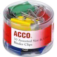 ACCO - Pince à reliure de tailles assorties - Réutilisable, Résistant à la rouille, Résistant aux rayures - Variées - Plastique, Acier durci - 30 / emballage