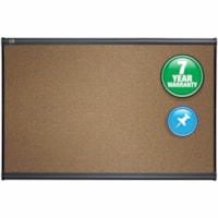 Quartet Prestige Bulletin Board - 24" (609.60 mm) Board Height x 36" (914.40 mm) Board Width - Brown Cork Surface - Self-healing, Durable - Graphite Frame - 1 Each