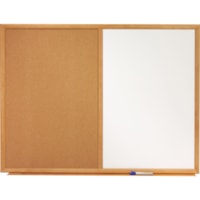Quartet - Tableau effaçable à sec S553 - largeur de 36 po (914,40 mm) x hauteur de 24 po (609,60 mm) - Surface Blanc Mélamine - Frame Chêne - Rectangle - Horizontale/Verticale - 1 chaque